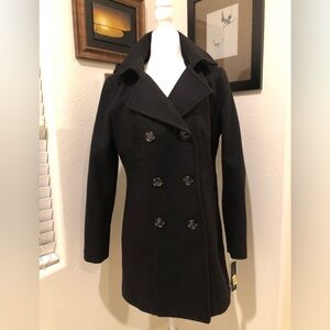 NWT Preston & York black hooded peacoat - size Medium